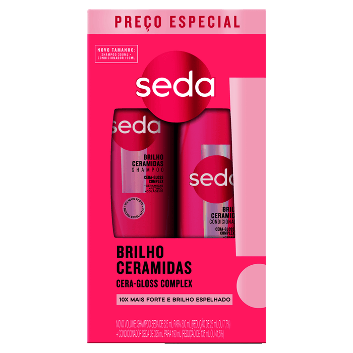 Kit Seda Brilho Ceramidas Shampoo 300mL & Condicionador 190mL - Imagem 1